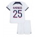Paris Saint-Germain Nuno Mendes #25 Replika Babykläder Borta matchkläder barn 2023-24 Korta ärmar (+ Korta byxor)